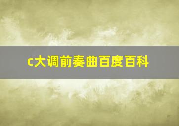 c大调前奏曲百度百科