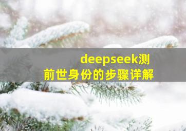 deepseek测前世身份的步骤详解