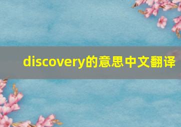 discovery的意思中文翻译