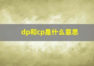 dp和cp是什么意思