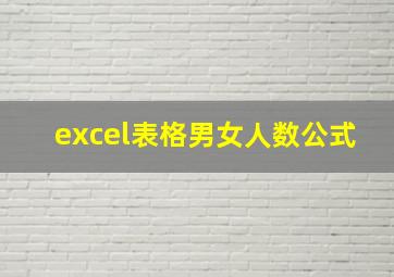 excel表格男女人数公式