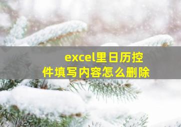 excel里日历控件填写内容怎么删除