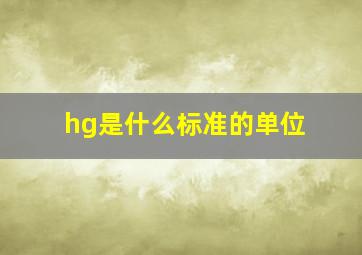 hg是什么标准的单位