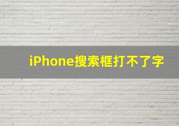 iPhone搜索框打不了字