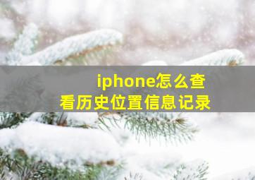 iphone怎么查看历史位置信息记录