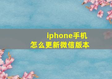 iphone手机怎么更新微信版本