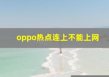 oppo热点连上不能上网