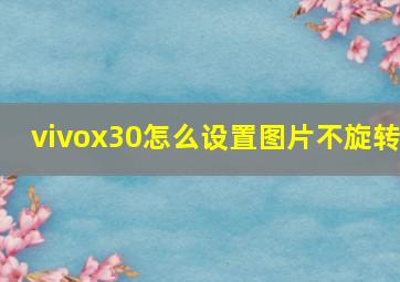 vivox30怎么设置图片不旋转