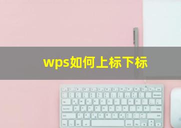 wps如何上标下标