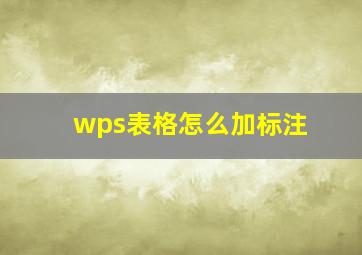 wps表格怎么加标注