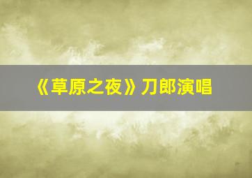 《草原之夜》刀郎演唱