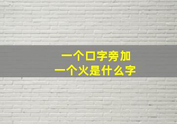 一个口字旁加一个火是什么字