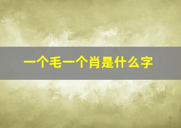 一个毛一个肖是什么字