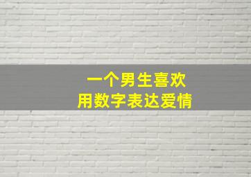 一个男生喜欢用数字表达爱情