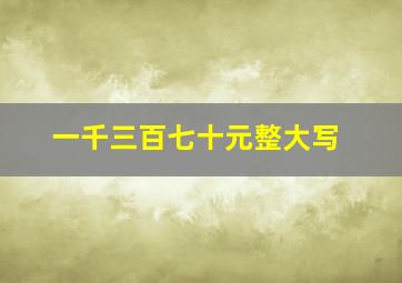 一千三百七十元整大写