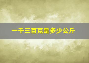 一千三百克是多少公斤