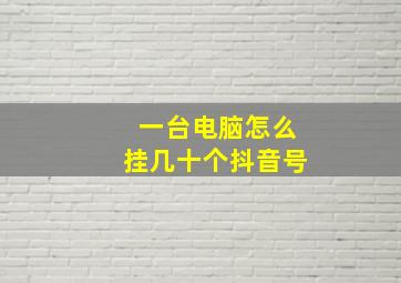 一台电脑怎么挂几十个抖音号