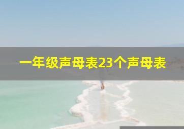 一年级声母表23个声母表