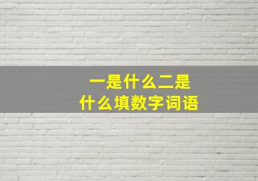 一是什么二是什么填数字词语