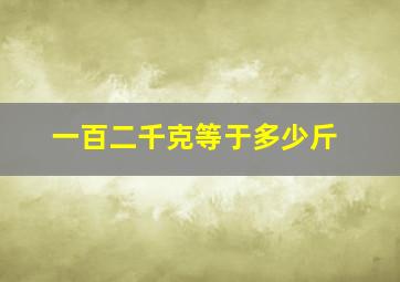 一百二千克等于多少斤