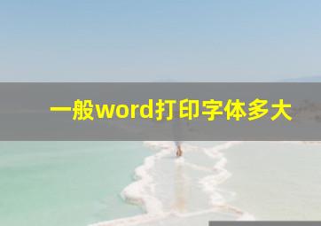 一般word打印字体多大