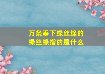 万条垂下绿丝绦的绿丝绦指的是什么