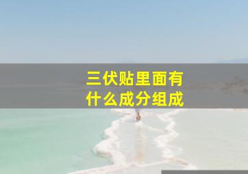 三伏贴里面有什么成分组成