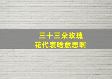 三十三朵玫瑰花代表啥意思啊