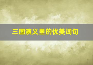 三国演义里的优美词句