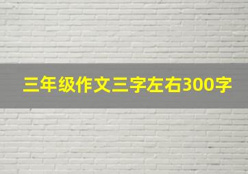 三年级作文三字左右300字