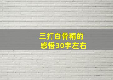 三打白骨精的感悟30字左右