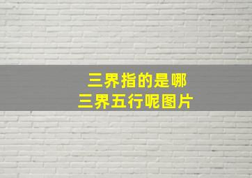 三界指的是哪三界五行呢图片