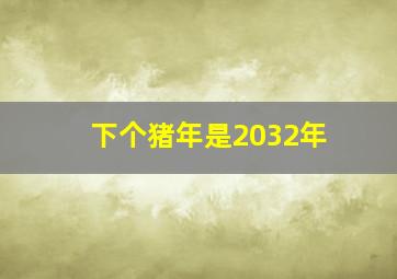 下个猪年是2032年