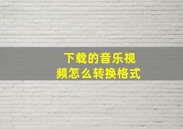 下载的音乐视频怎么转换格式