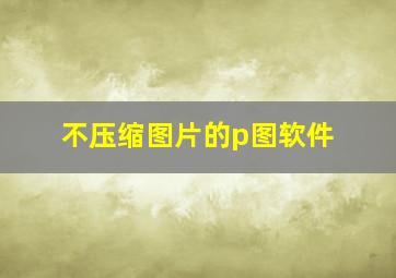 不压缩图片的p图软件