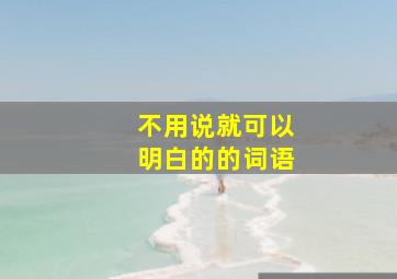 不用说就可以明白的的词语