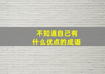 不知道自己有什么优点的成语