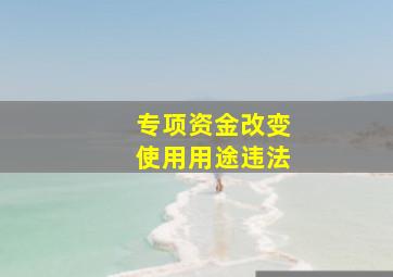 专项资金改变使用用途违法