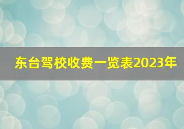 东台驾校收费一览表2023年