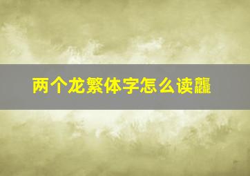 两个龙繁体字怎么读龘