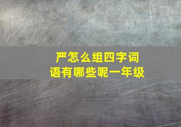 严怎么组四字词语有哪些呢一年级