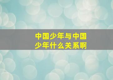 中国少年与中国少年什么关系啊