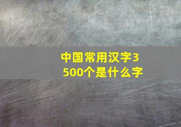 中国常用汉字3500个是什么字