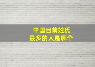 中国目前姓氏最多的人是哪个