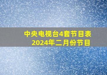 中央电视台4套节目表2024年二月份节目