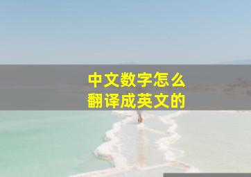 中文数字怎么翻译成英文的