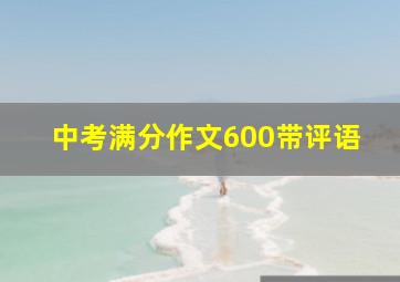 中考满分作文600带评语