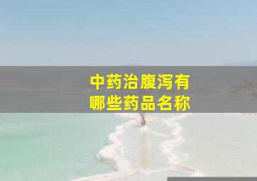 中药治腹泻有哪些药品名称