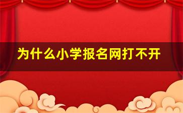 为什么小学报名网打不开