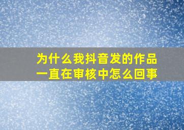 为什么我抖音发的作品一直在审核中怎么回事